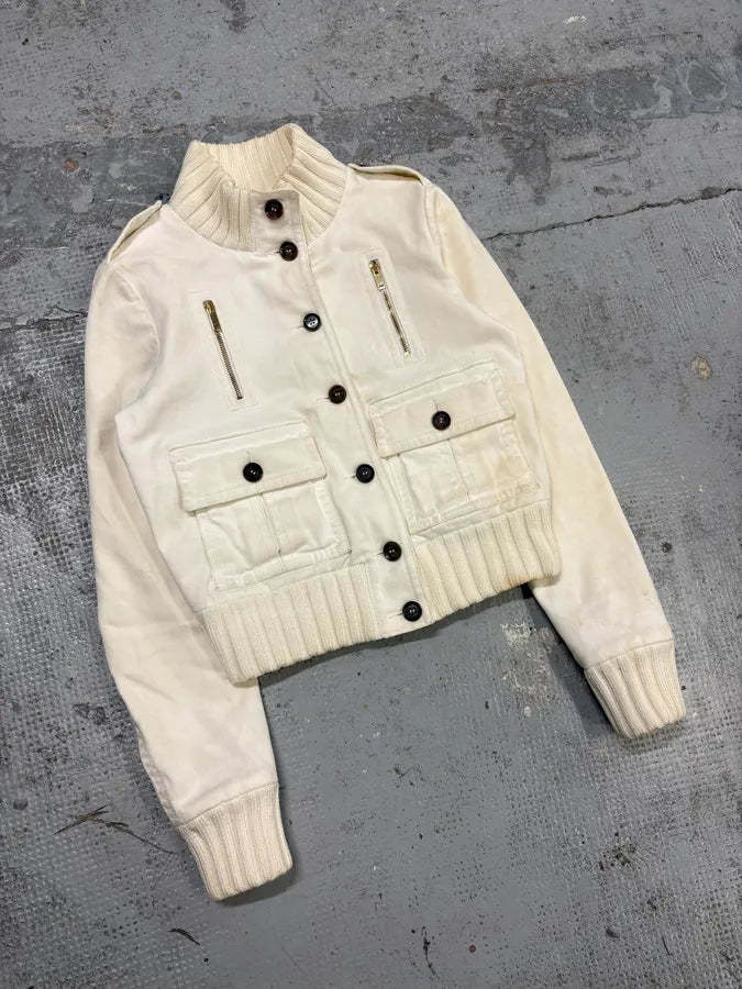 SS2007 Gucci Cream Madonna Multi-Pocket Bomber Jacket WAgmVfs 3