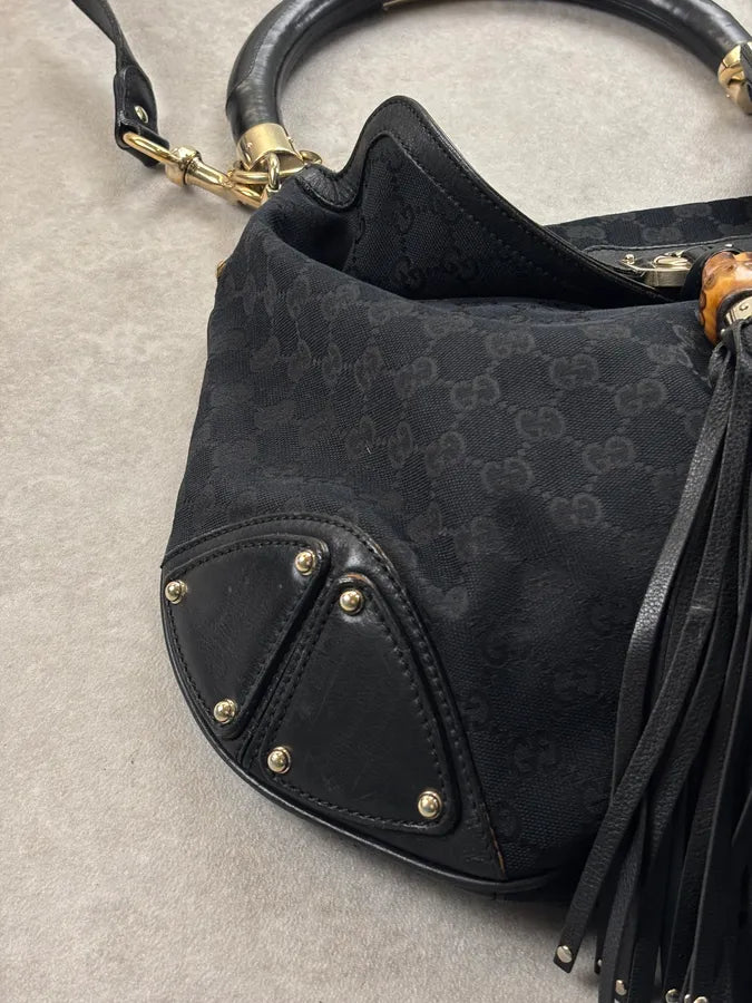 2008 Gucci Black Canvas Bamboo Handle Bag by Frida Giannini RCBYSRE 8