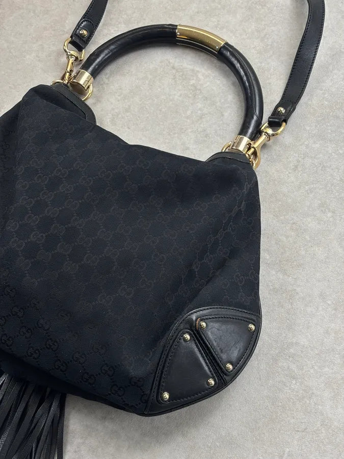 2008 Gucci Black Canvas Bamboo Handle Bag by Frida Giannini RCBYSRE 10