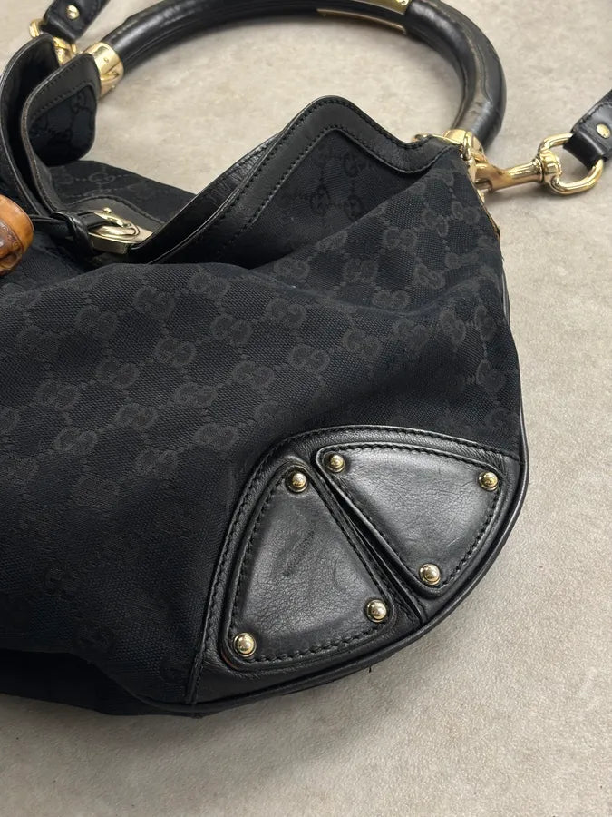 2008 Gucci Black Canvas Bamboo Handle Bag by Frida Giannini RCBYSRE 7
