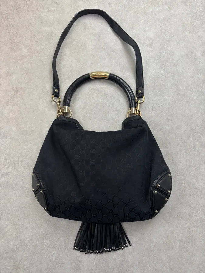 2008 Gucci Black Canvas Bamboo Handle Bag by Frida Giannini RCBYSRE 9