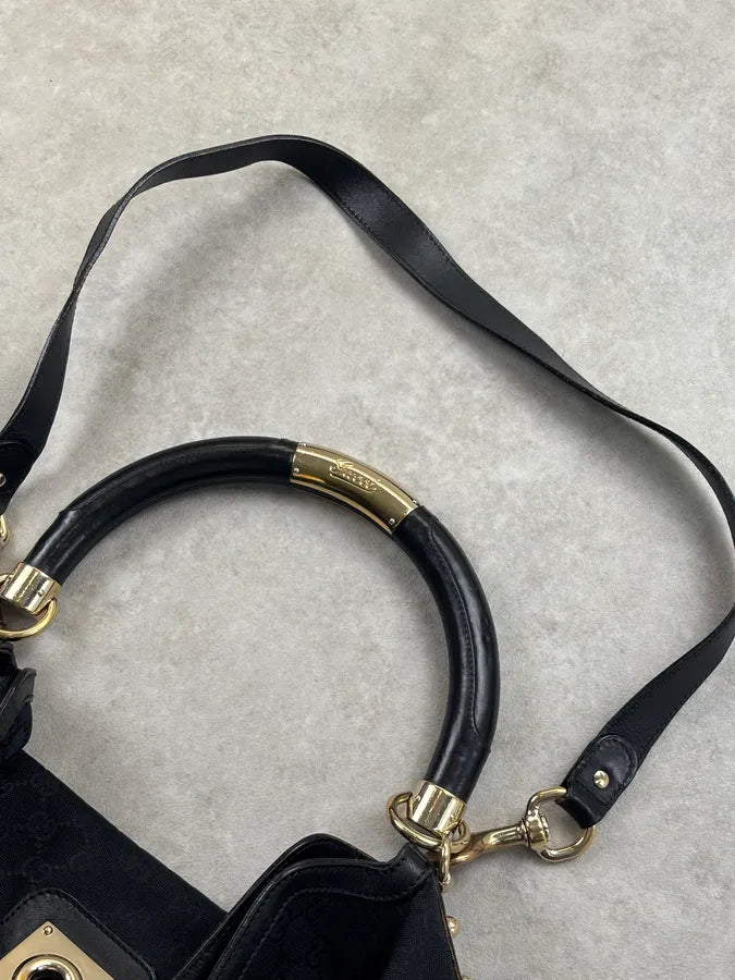 2008 Gucci Black Canvas Bamboo Handle Bag by Frida Giannini RCBYSRE 5