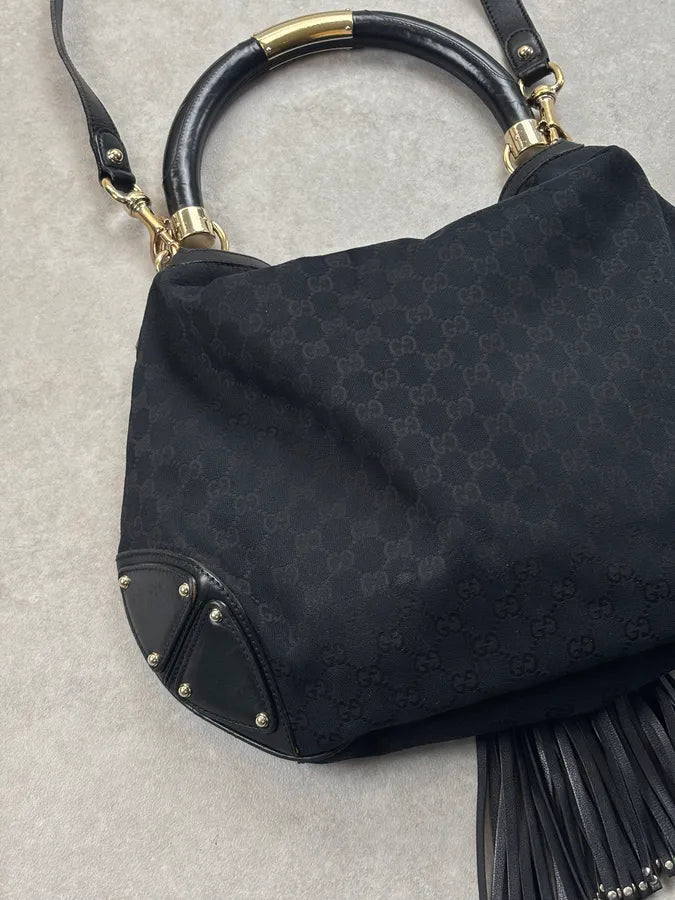 2008 Gucci Black Canvas Bamboo Handle Bag by Frida Giannini RCBYSRE 11