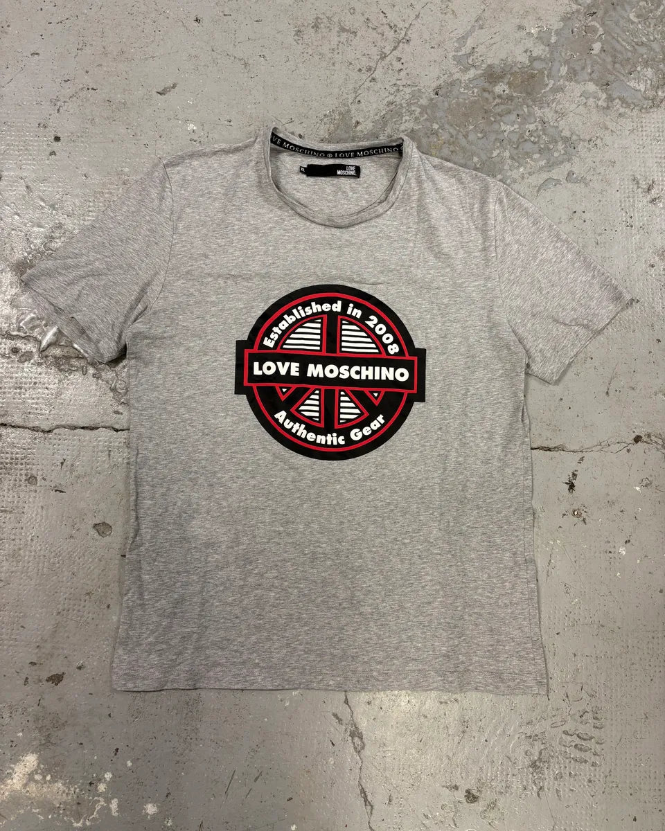 2008 Love Moschino Grey Peace Tee-shirt GdbEewc 0