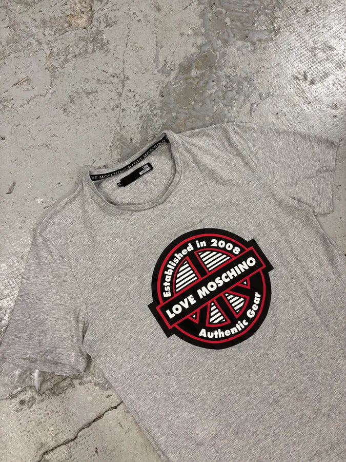 2008 Love Moschino Grey Peace Tee-shirt GdbEewc 4