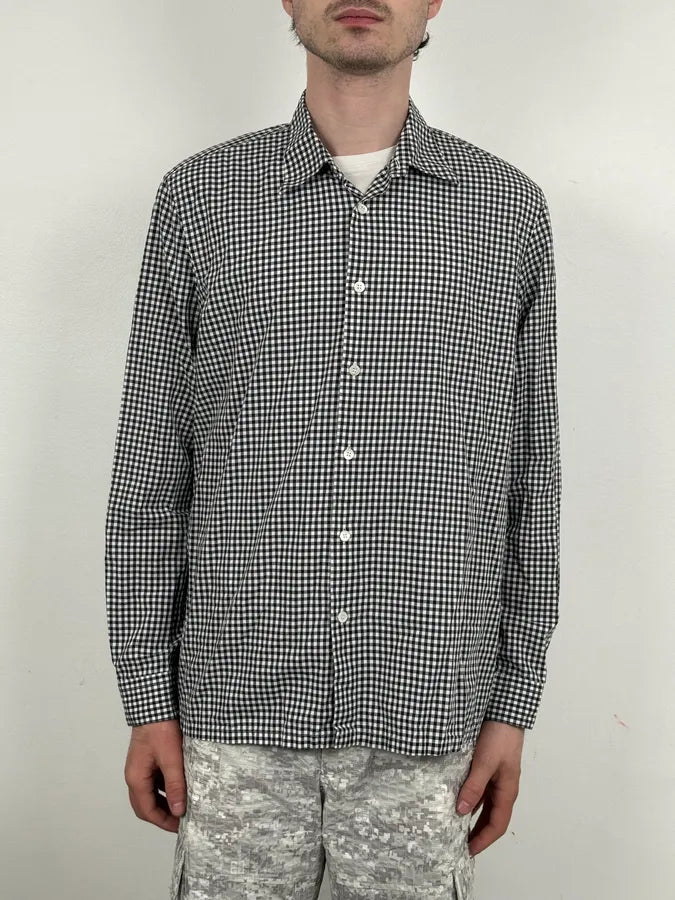 SS2008 Prada Black White Checkered Shirt NnxglVG 0