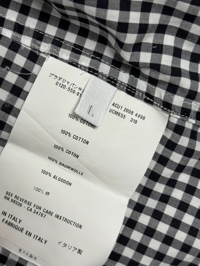 SS2008 Prada Black White Checkered Shirt NnxglVG 9