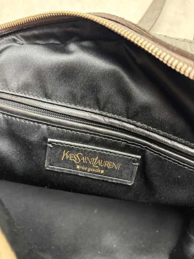 AW2008 Yves Saint Laurent Black Leather Pony Hair Muse Handle Bag DqKWbhD 10