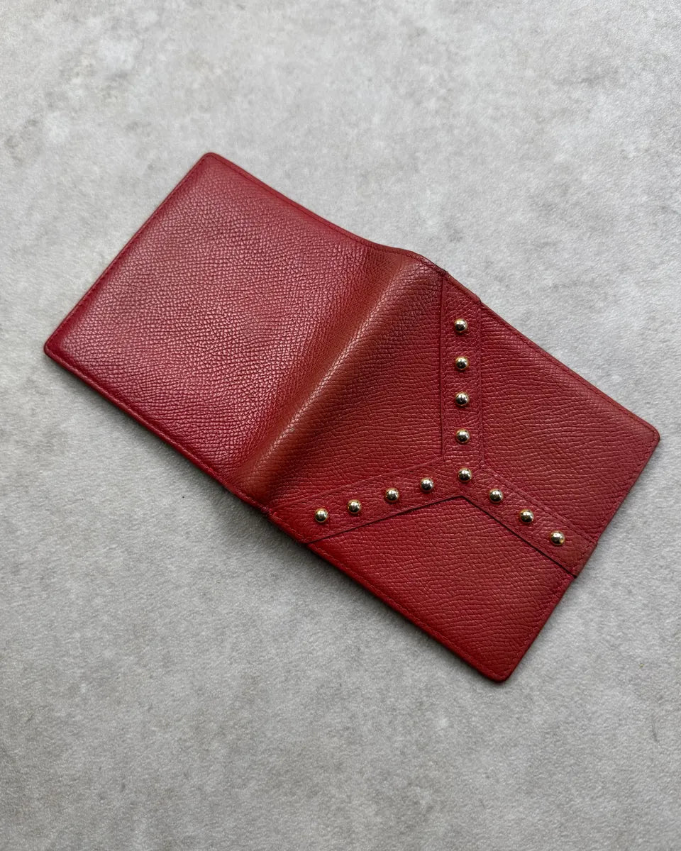 2008 Yves Saint Laurent Red Leather Studded Wallet NzKQKKI 1
