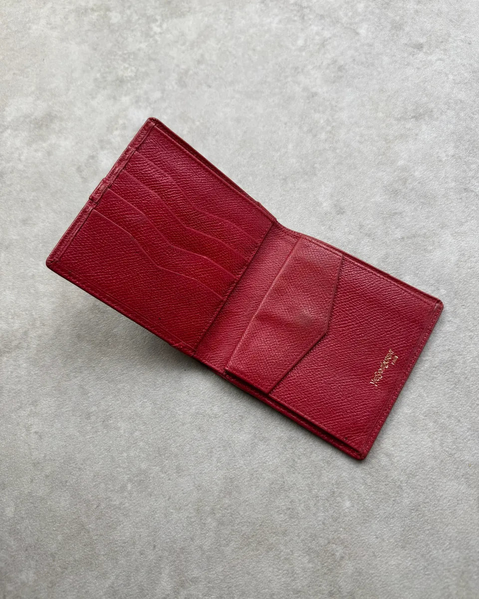 2008 Yves Saint Laurent Red Leather Studded Wallet NzKQKKI 2