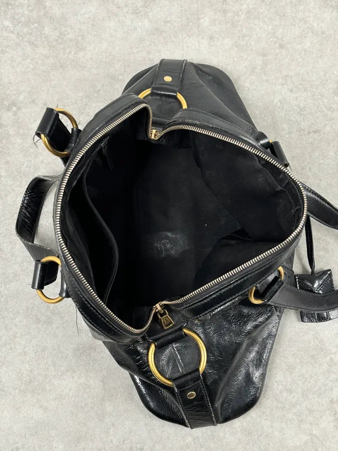 AW2008 Saint Laurent Black Leather Muse Handle Bag  mLVIvGc 11
