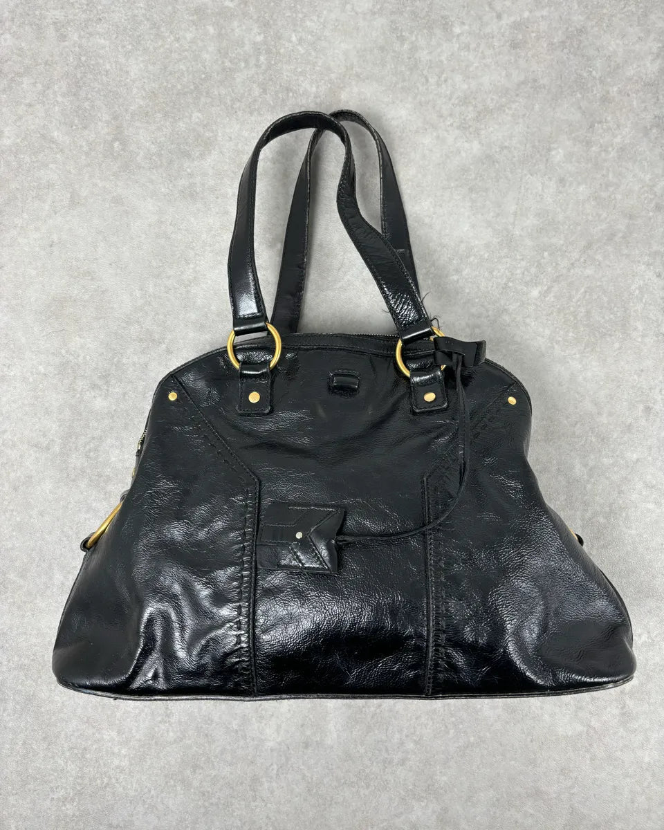 AW2008 Saint Laurent Black Leather Muse Handle Bag  mLVIvGc 0