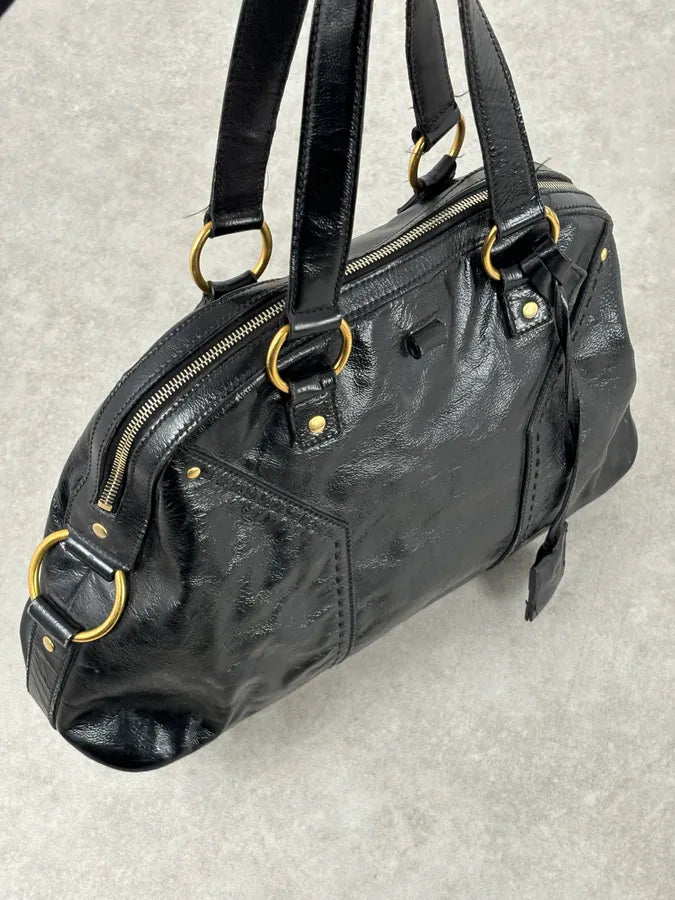 AW2008 Saint Laurent Black Leather Muse Handle Bag  mLVIvGc 7