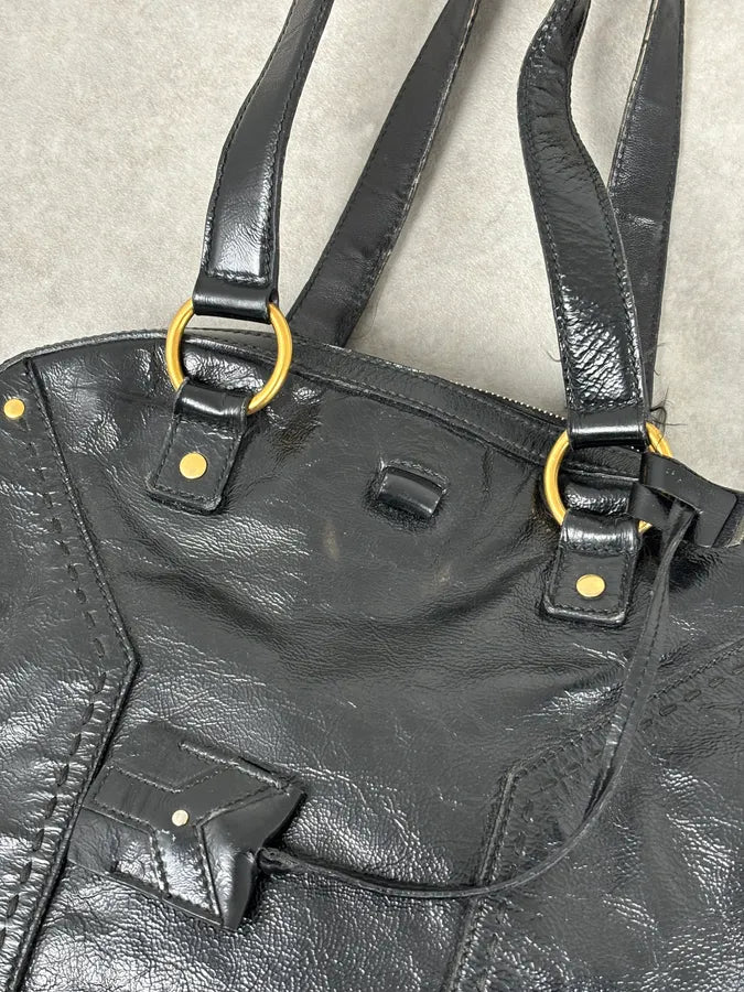AW2008 Saint Laurent Black Leather Muse Handle Bag  mLVIvGc 3