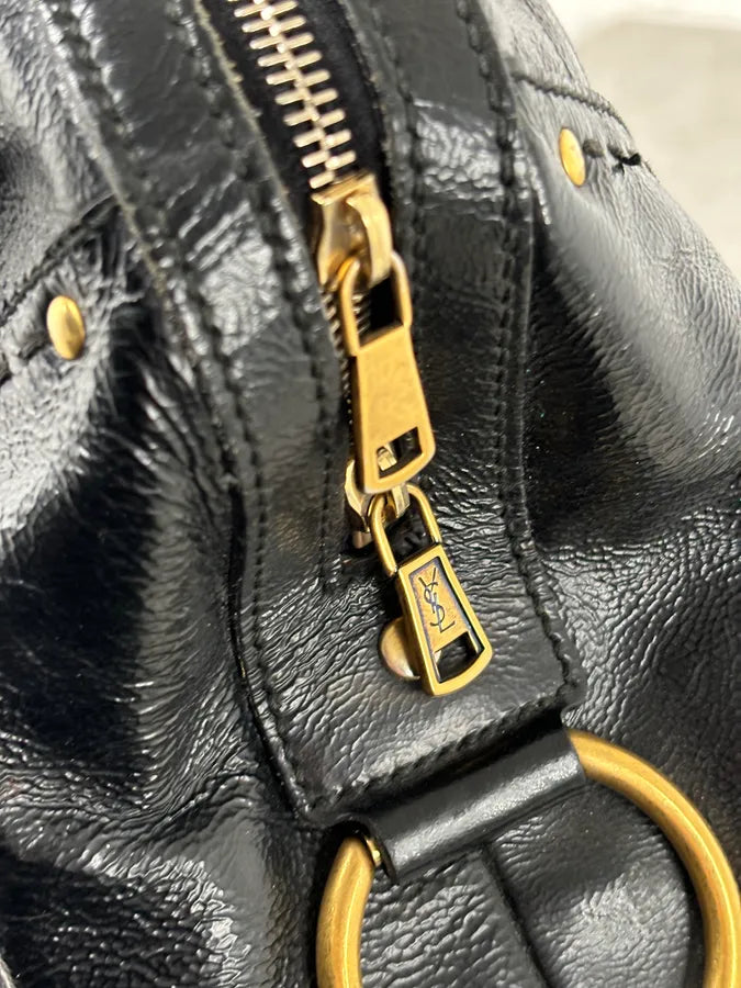 AW2008 Saint Laurent Black Leather Muse Handle Bag  mLVIvGc 10
