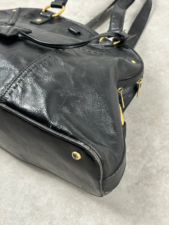 AW2008 Saint Laurent Black Leather Muse Handle Bag  mLVIvGc 6