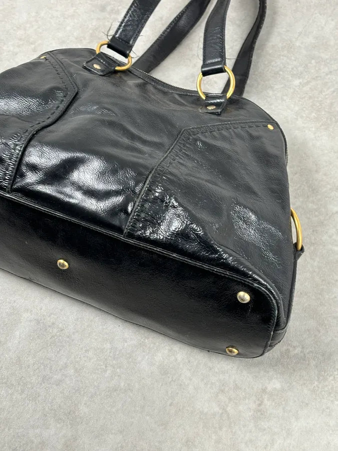 AW2008 Saint Laurent Black Leather Muse Handle Bag  mLVIvGc 4