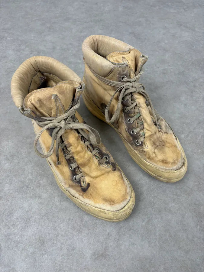 2009 Carol Christian Poell Cream Kangaroo Leather High Boots ejwyuPp 7