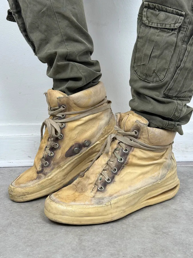 2009 Carol Christian Poell Cream Kangaroo Leather High Boots ejwyuPp 4