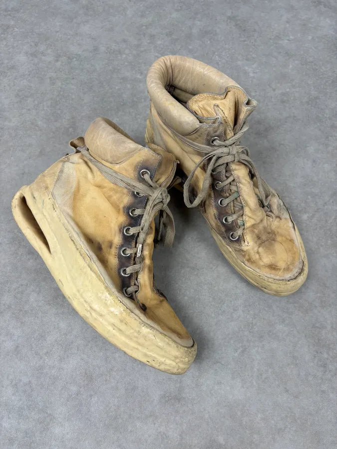 2009 Carol Christian Poell Cream Kangaroo Leather High Boots ejwyuPp 8