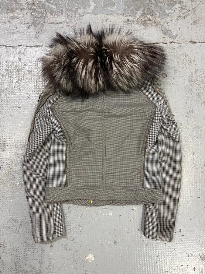 AW2009 Gucci Nylon Fur-Trimmed Checkered Jacket by Frida Giannini umSJxtR 4