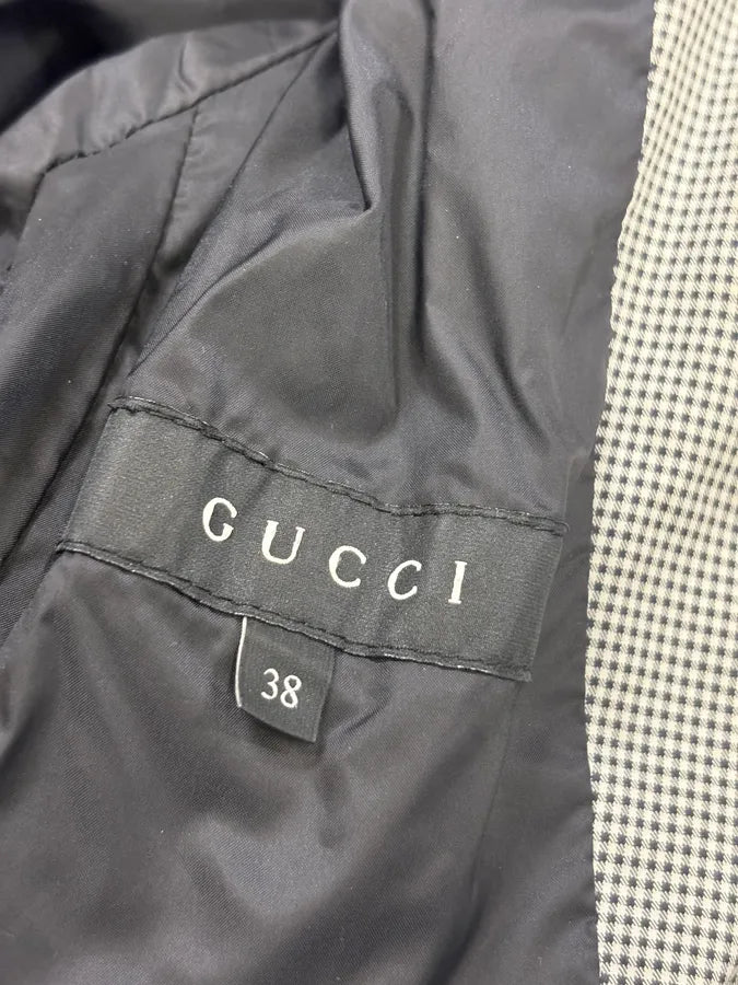 AW2009 Gucci Nylon Fur-Trimmed Checkered Jacket by Frida Giannini umSJxtR 9