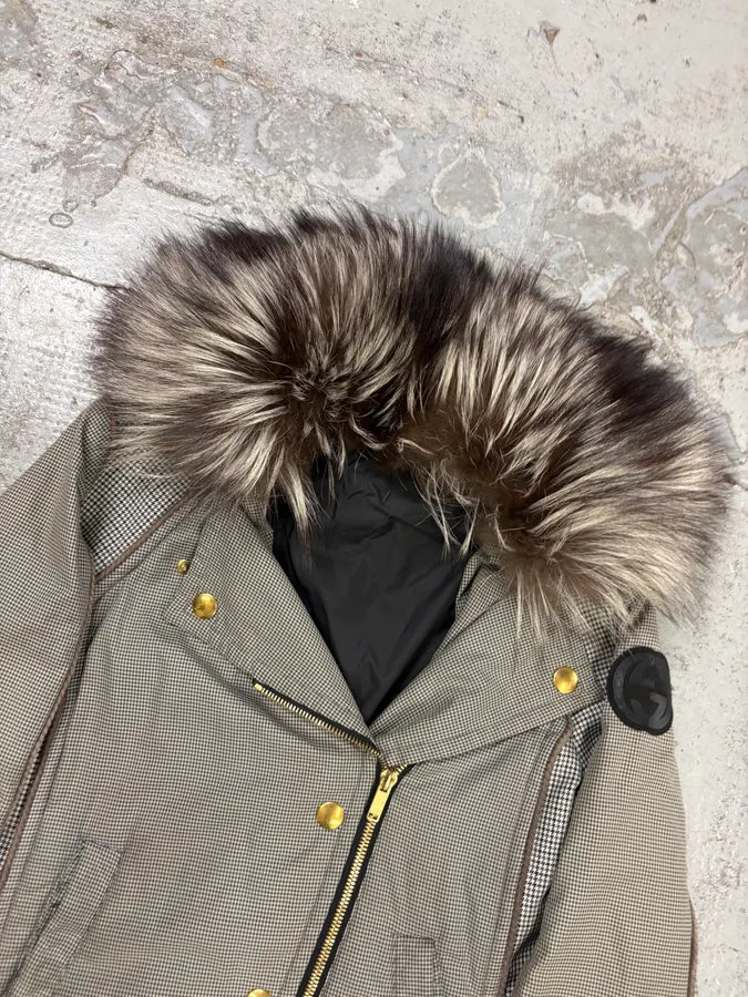 AW2009 Gucci Nylon Fur-Trimmed Checkered Jacket by Frida Giannini umSJxtR 3
