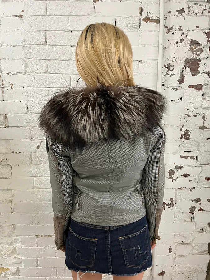 AW2009 Gucci Nylon Fur-Trimmed Checkered Jacket by Frida Giannini umSJxtR 2