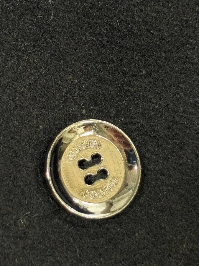 2000s Gucci Black Wool Double-Breasted Coat UXWpsiO 8