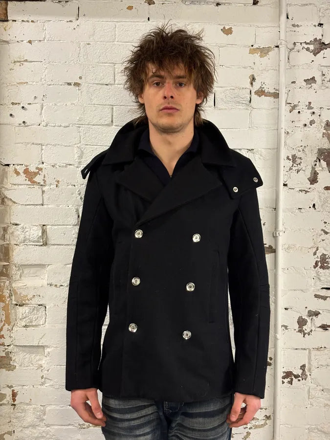 2000s Gucci Black Wool Double-Breasted Coat UXWpsiO 2