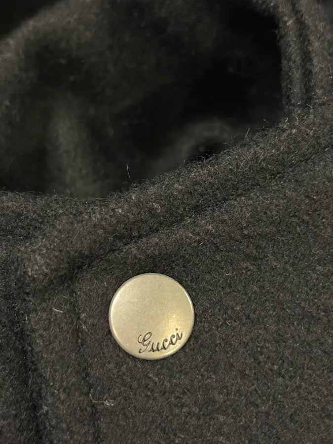 2000s Gucci Black Wool Double-Breasted Coat UXWpsiO 9