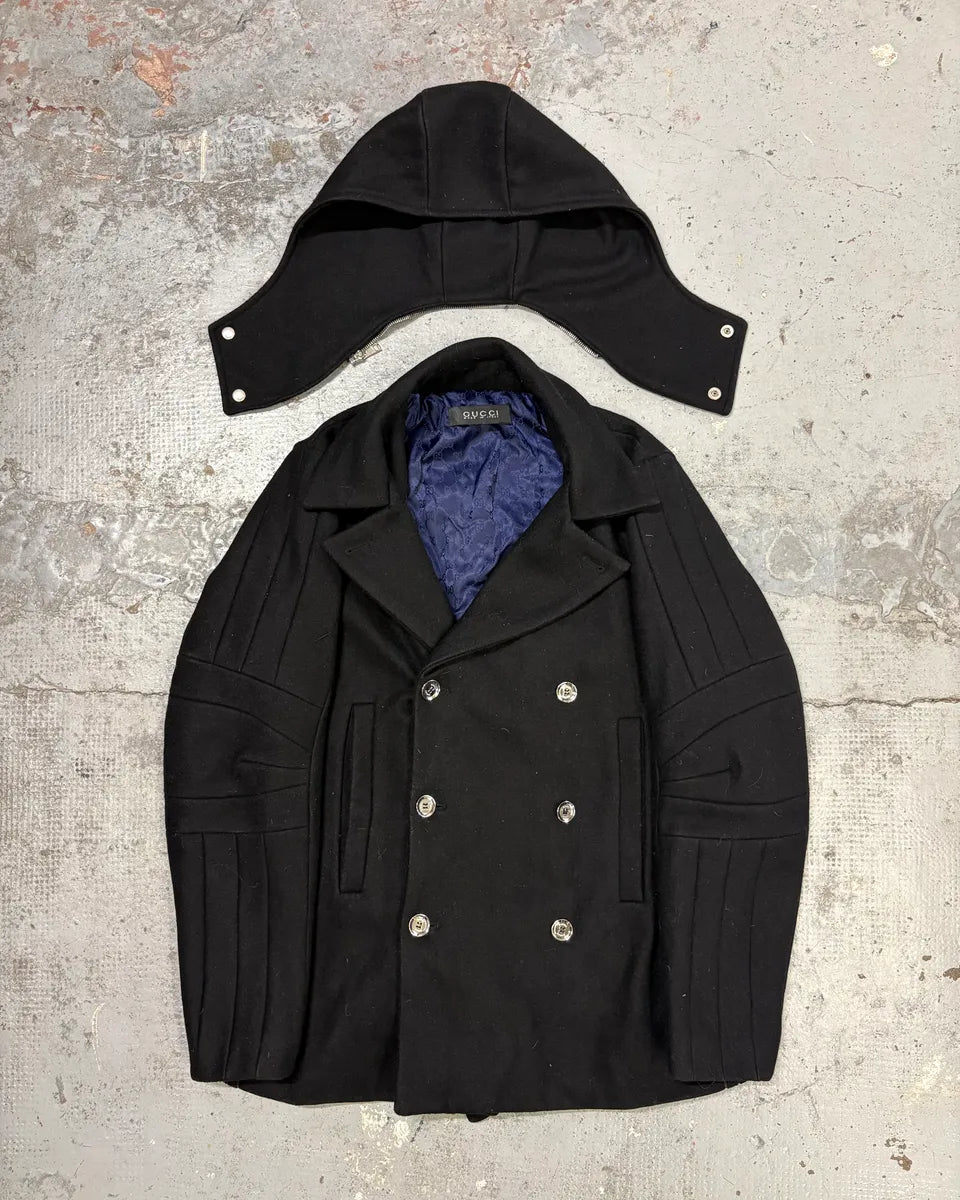 2000s Gucci Black Wool Double-Breasted Coat UXWpsiO 1