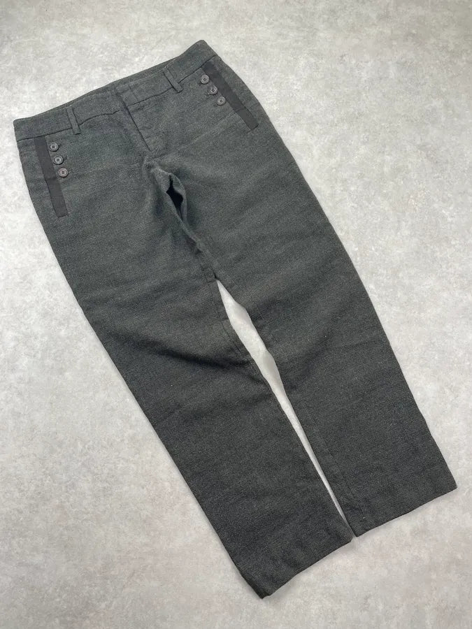 AW2009 Gucci Dark Grey Wool Buttoned-Detail Pants by Frida Giannini ShaYvsu 4