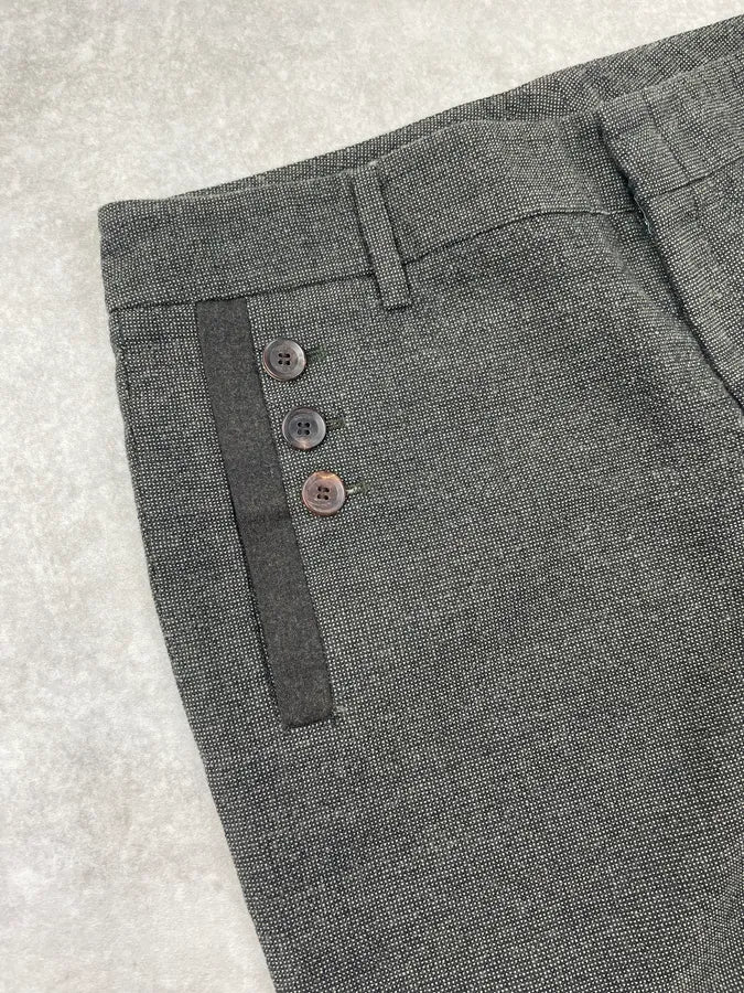 AW2009 Gucci Dark Grey Wool Buttoned-Detail Pants by Frida Giannini ShaYvsu 5