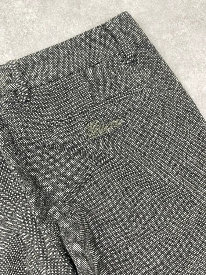 AW2009 Gucci Dark Grey Wool Buttoned-Detail Pants by Frida Giannini ShaYvsu 7