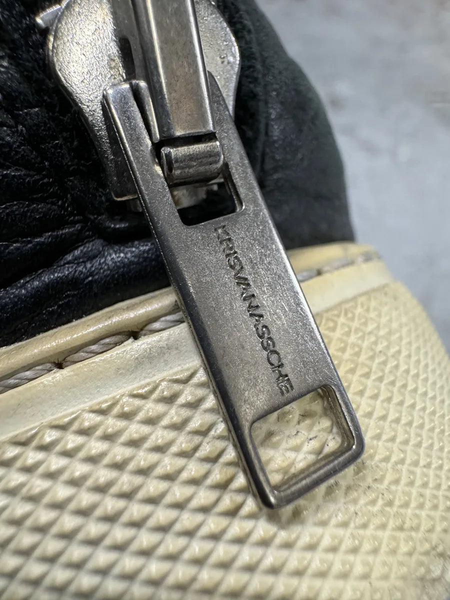 2009 Kris Van Assche Black Megalaced High Leather Sneakers tsGxazu 5