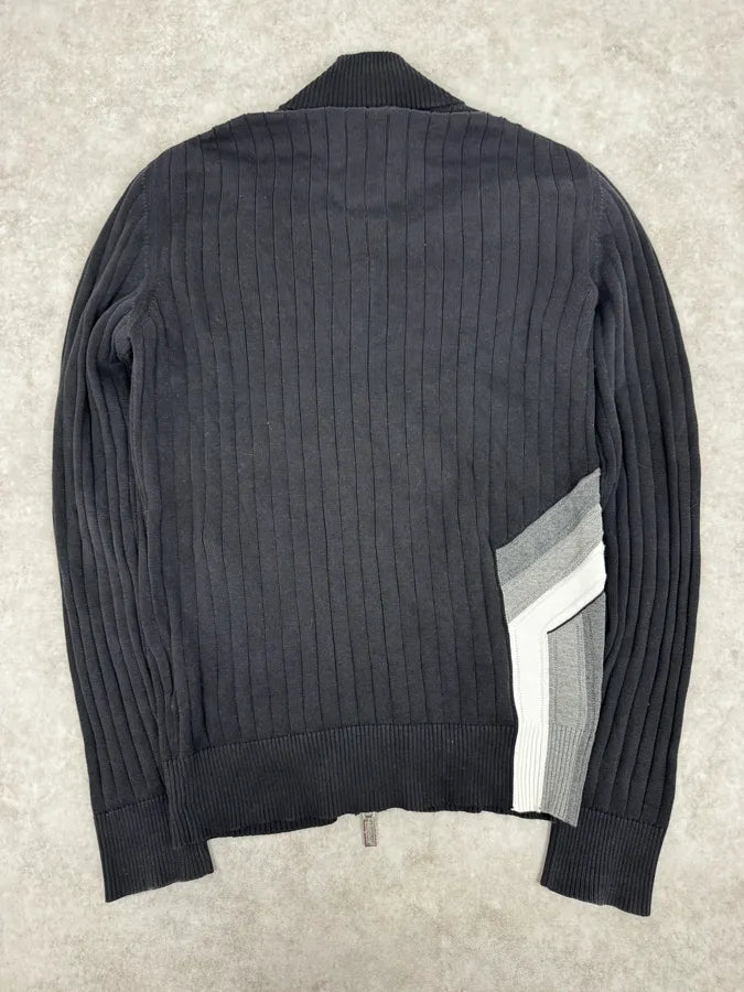 200s Dirk Bikkembergs Cross Lines Black Wool Zip-Up Sweater ngVcTjA 3