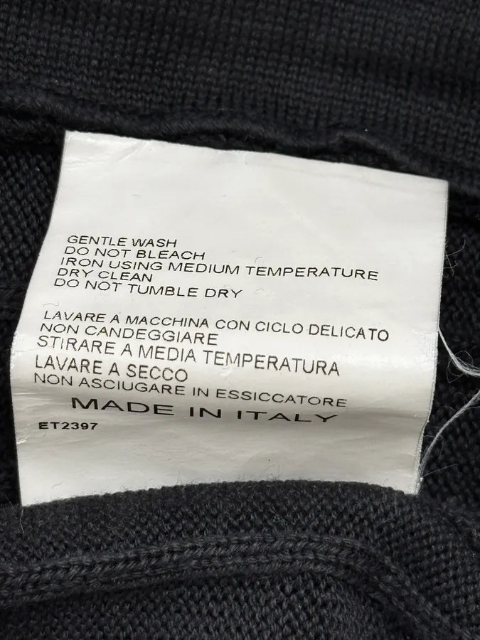 200s Dirk Bikkembergs Cross Lines Black Wool Zip-Up Sweater ngVcTjA 12