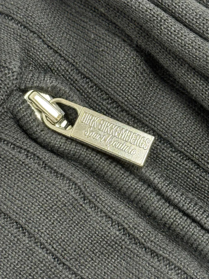 200s Dirk Bikkembergs Cross Lines Black Wool Zip-Up Sweater ngVcTjA 9