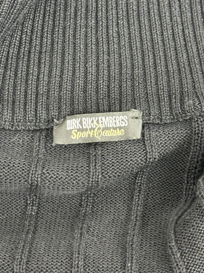200s Dirk Bikkembergs Cross Lines Black Wool Zip-Up Sweater ngVcTjA 11