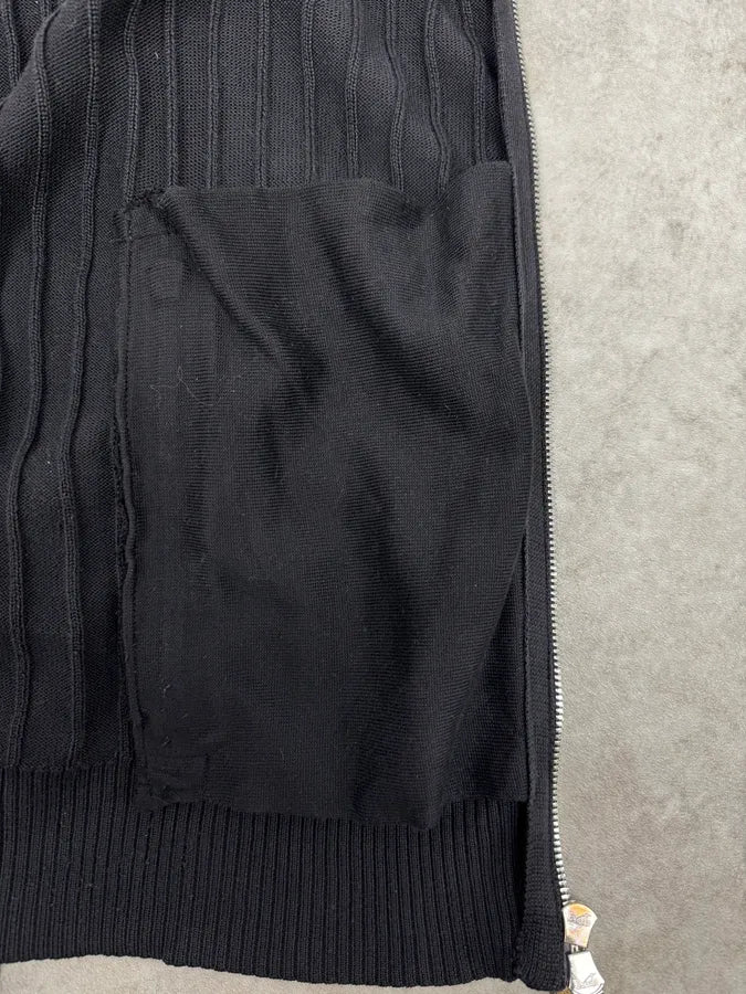 200s Dirk Bikkembergs Cross Lines Black Wool Zip-Up Sweater ngVcTjA 10