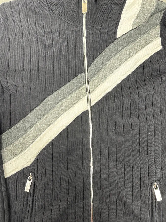 200s Dirk Bikkembergs Cross Lines Black Wool Zip-Up Sweater ngVcTjA 7