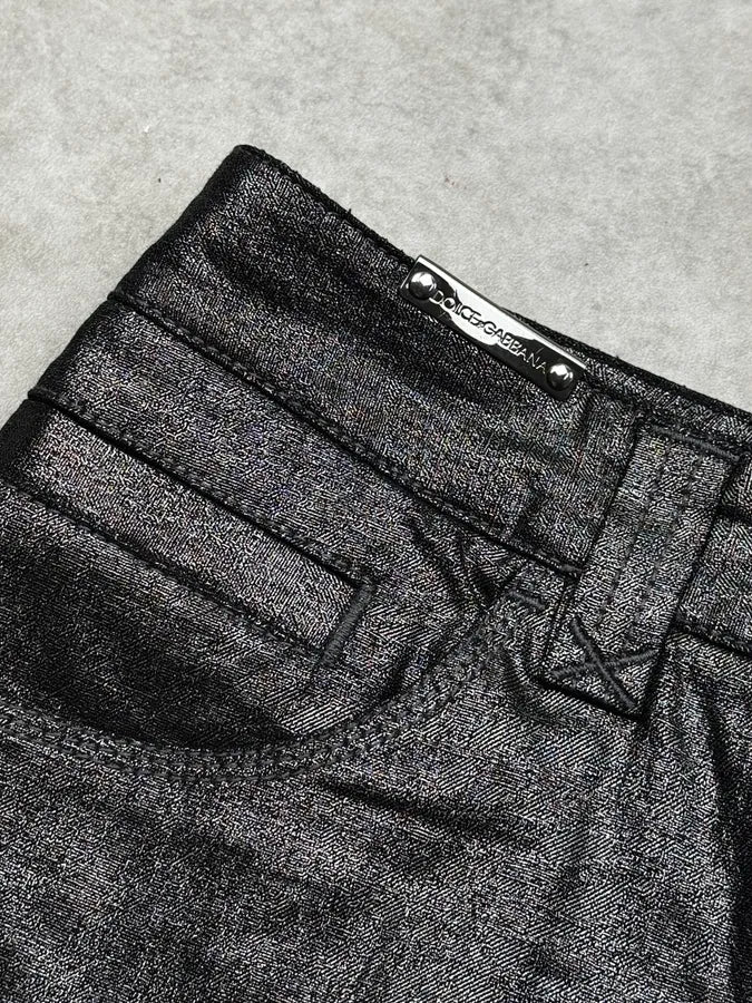 2000s Dolce & Gabbana Black Shinny Bright Pants HjjJRdS 7