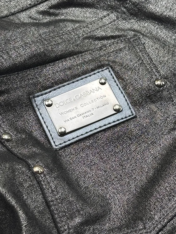 2000s Dolce & Gabbana Black Shinny Bright Pants HjjJRdS 9