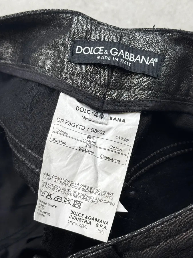 2000s Dolce & Gabbana Black Shinny Bright Pants HjjJRdS 10