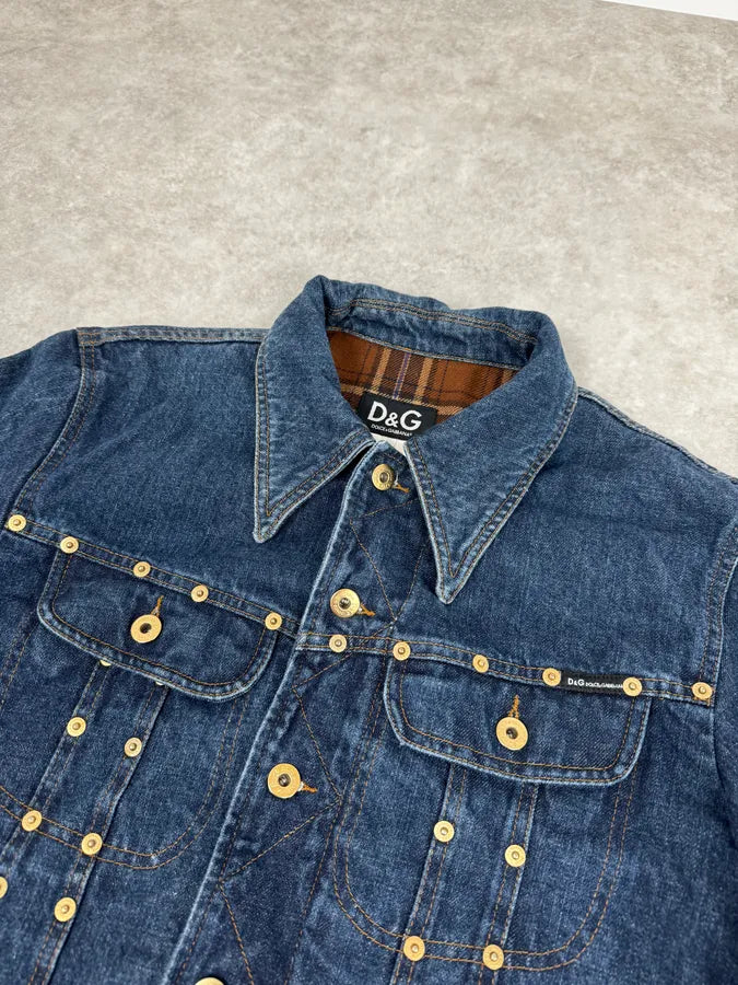 2000s Dolce & Gabbana Blue Multi Buttons Denim Jacket dPbrXJr 4