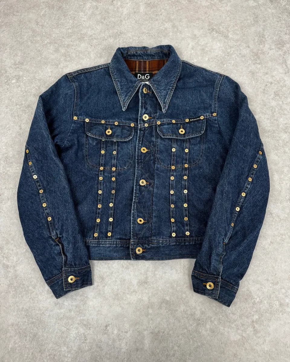 2000s Dolce & Gabbana Blue Multi Buttons Denim Jacket dPbrXJr 0