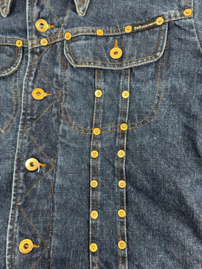 2000s Dolce & Gabbana Blue Multi Buttons Denim Jacket dPbrXJr 9
