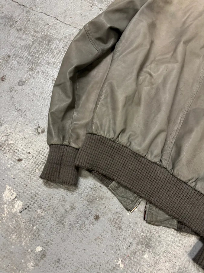 200s Giorgio Brato Raw Grey Leather Bomber Jacket dnXZDml 5