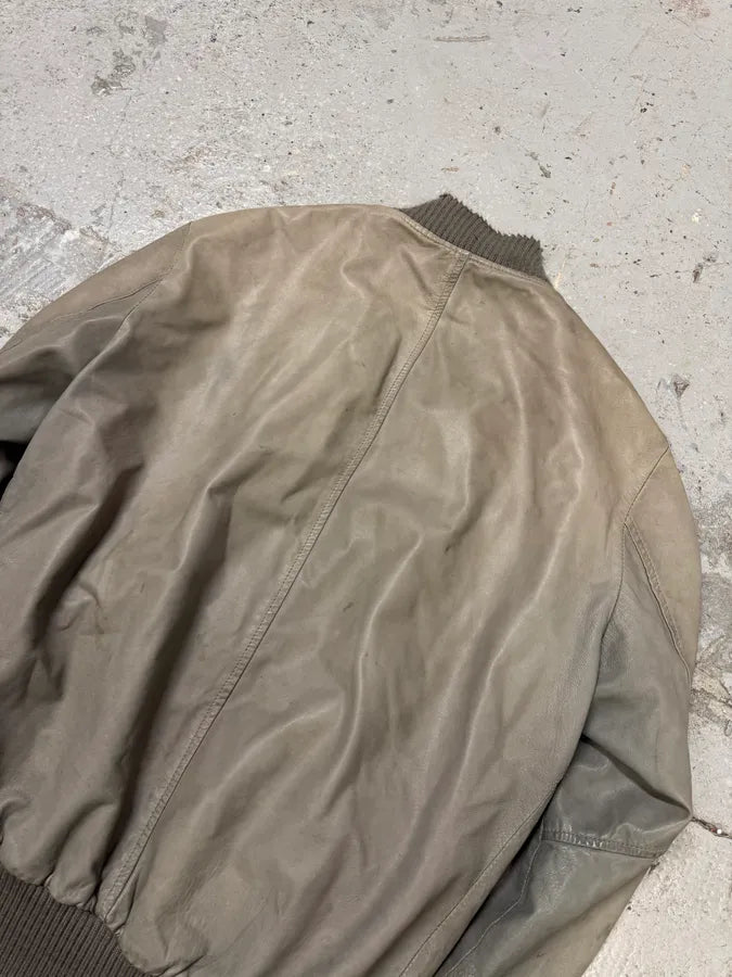 200s Giorgio Brato Raw Grey Leather Bomber Jacket dnXZDml 6